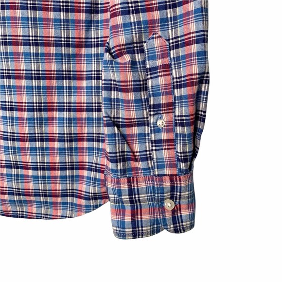 J. Crew Broken-In Organic Cotton Garment-Dyed Oxford Button Down Plaid Shirt M - Picture 8 of 12